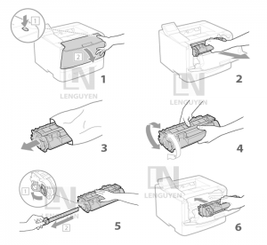 cách thay hộp mực máy in Canon 252DW