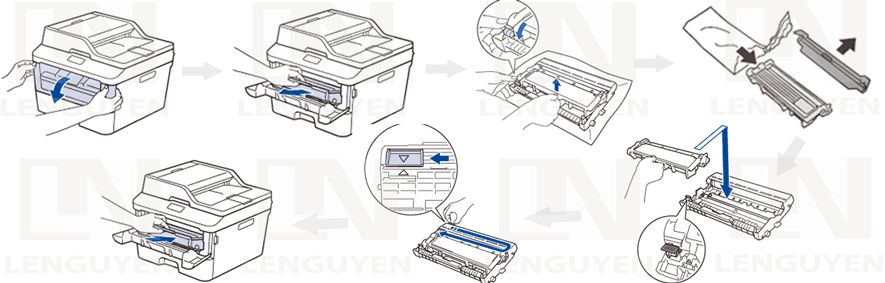 Hướng dẫn Thay cụm drum mực máy in Brother MFC 7820N Thay cụm drum mực máy in Brother MFC 7820N