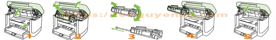 Hướng dẫn Cách thay mực máy in Hp M1120 Cách thay mực máy in Hp M1120