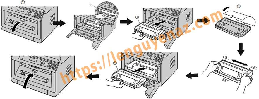 Hướng dẫn Cách thay thế cụm drum panasonic KX MB 2130  Cách thay thế cụm drum panasonic KX MB 2130