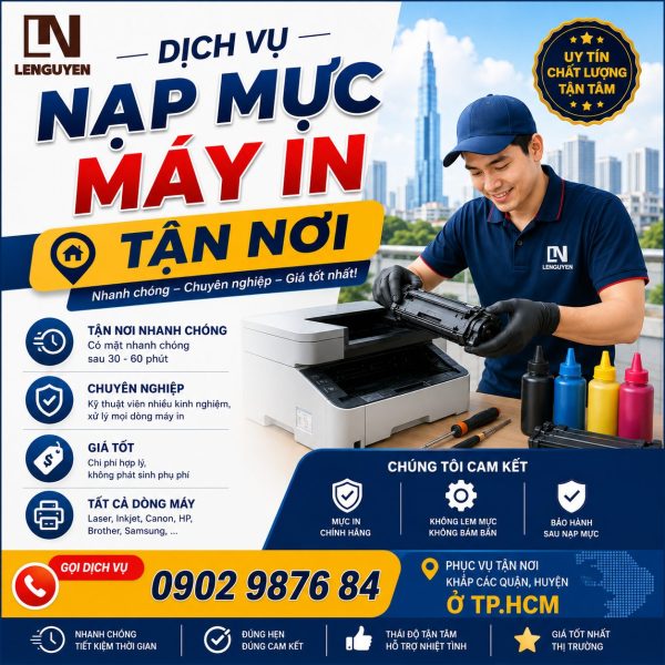 Nạp mực máy in tận nơi
