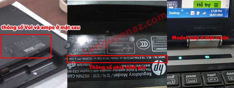 Thông số sạc laptop hp compaq