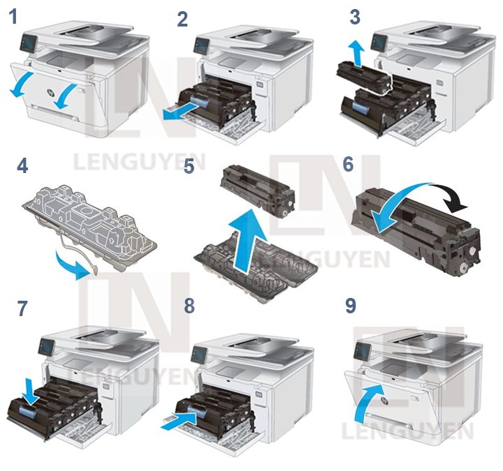 Hướng dẫn lắp hộp mực 206A màu đen