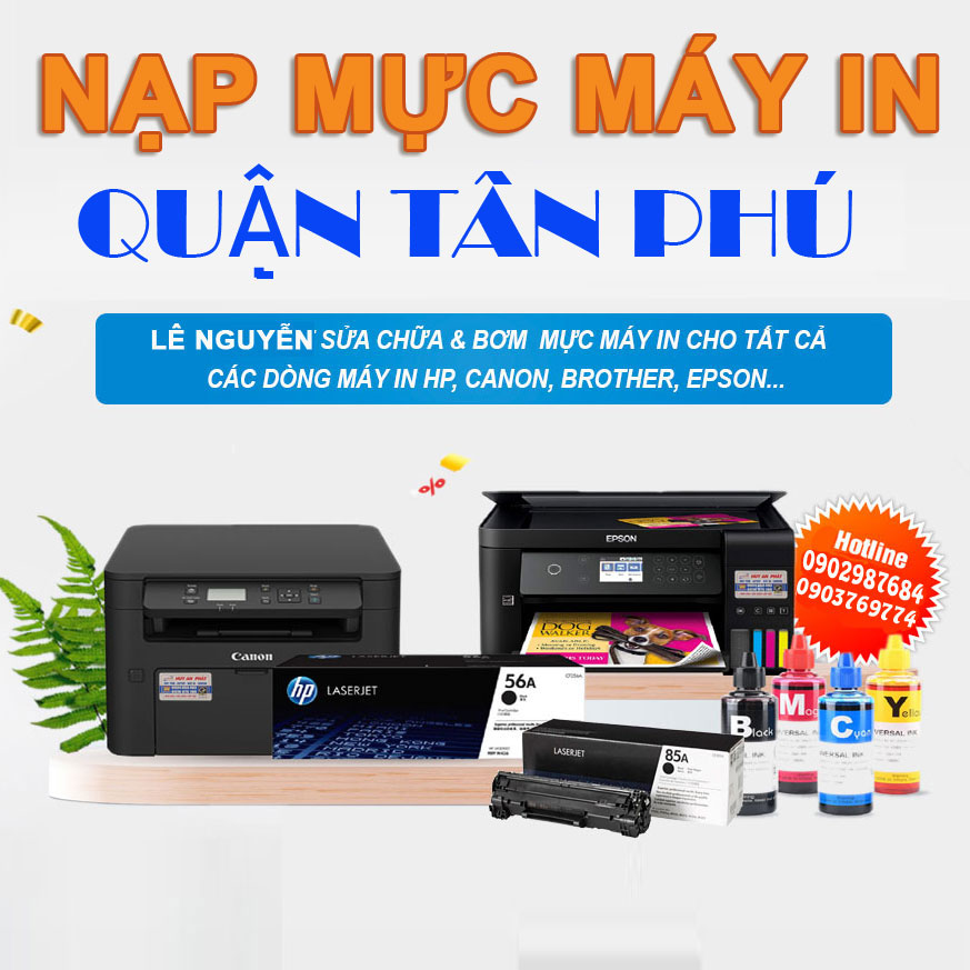 Nạp mực máy in quận Tân Phú