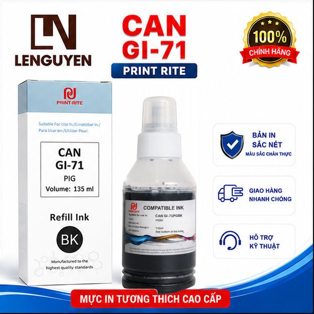 Mực in GI 71 Print Rite dùng cho máy in Canon PIXMA G1020, G2020, G3020, G3060 - Ảnh 2