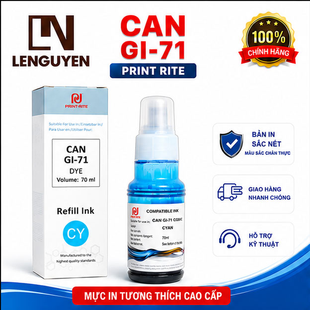 Mực in GI 71 Print Rite dùng cho máy in Canon PIXMA G1020, G2020, G3020, G3060 - Ảnh 3