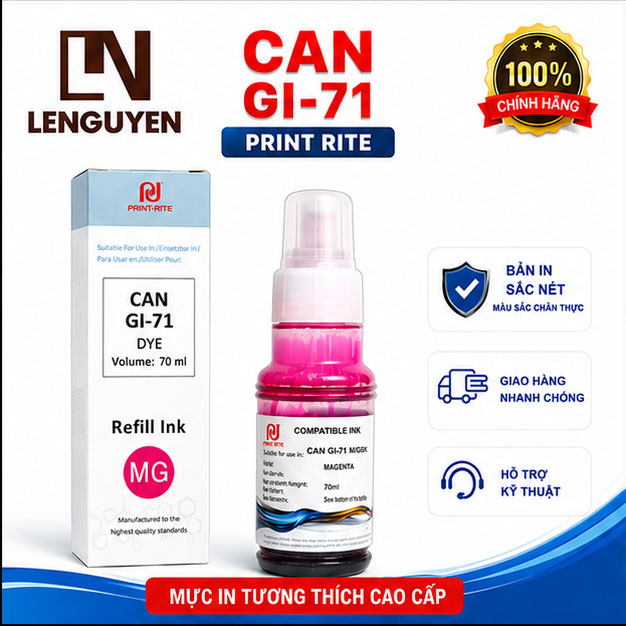 Mực in GI 71 Print Rite dùng cho máy in Canon PIXMA G1020, G2020, G3020, G3060 - Ảnh 4