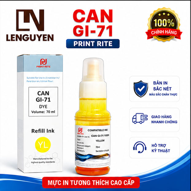 Mực in GI 71 Print Rite dùng cho máy in Canon PIXMA G1020, G2020, G3020, G3060 - Ảnh 5